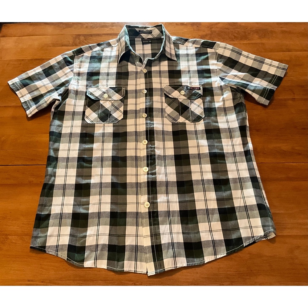 Enyce A Sean Combs Co. Plaid Short Sleeve‎ Button Up Shirt Men's XL